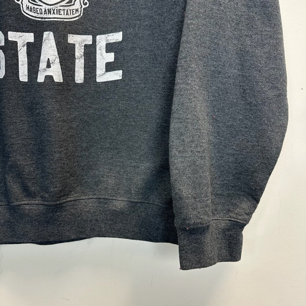 Anxiety State Crewneck Pullover Sweatshirt Grey White Large - Picture 6 of 15